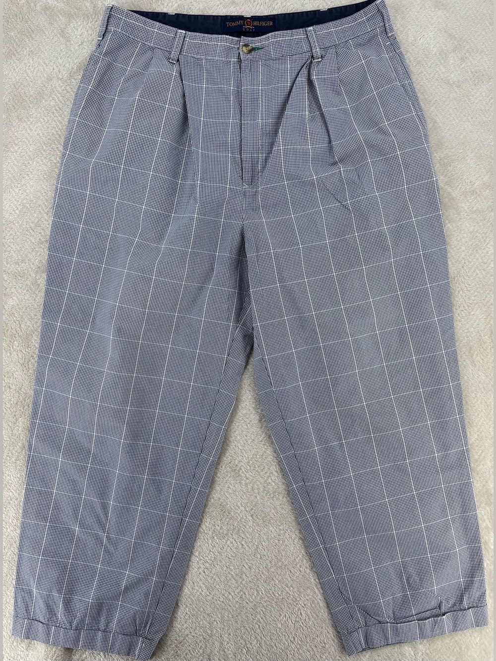 Tommy Hilfiger Golf Men's Golf Pants 36 Windowpane Plaid Classic Fit Preppy